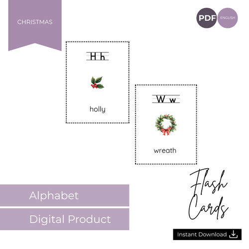 Christmas Alphabet Flashcards English ABC